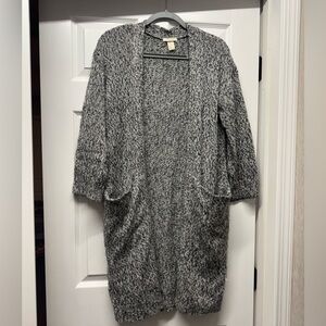 H&M Gray Cardigan Sweater Chunky Knit
